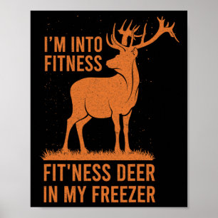 Männer Lustig Vintage Jäger Ich bin in Fitness Hir Poster