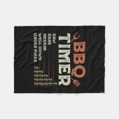 Männer lustiger BBQ-Grill-Chef Grilling-Master Bar Fleecedecke (Vorderseite (Horizontal))