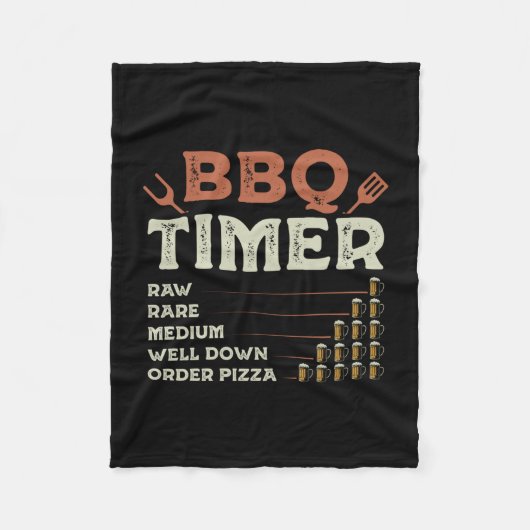 Männer lustiger BBQ-Grill-Chef Grilling-Master Bar Fleecedecke (Vorderseite)