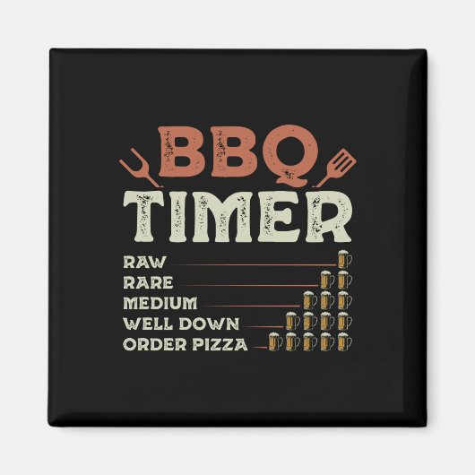 Männer lustiger BBQ-Grill-Chef Grilling-Master Bar Magnet (Vorne)