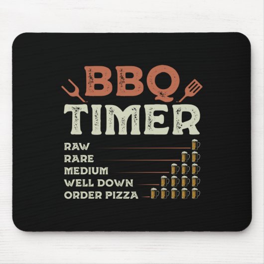 Männer lustiger BBQ-Grill-Chef Grilling-Master Bar Mousepad (Vorne)