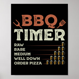 Männer lustiger BBQ-Grill Koch Grilling-Meister Ba Poster