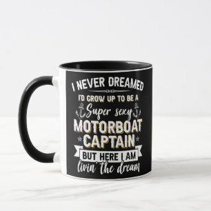 Männer Lustiger Motorboot Kapitän Boot Liebhaber B Tasse