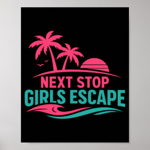 Männer Mädchen Ausflug Strand Urlaub Kreuzfahrt In Poster