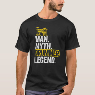 Männer Mann Mythos Drummer Legende Trommeln Männer T-Shirt