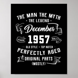 Männer Mann Mythos Legende Dezember 1957 65. Gebur Poster