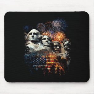 Männer Männer 4. Juli Feuerwerk Mount Rushmore Mousepad