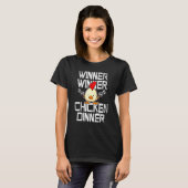 Männer Männer Gaming Gewinner Hühnchen Abendessen T-Shirt (Vorne ganz)