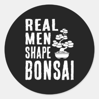 Männer Männer Gestalten Bonsai Bäume Sonnenschein Runder Aufkleber