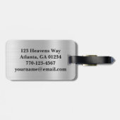 Männer-Metallisches Silberrot Abstrakt Gepäckanhänger (Rückseite horizontal)