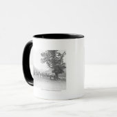 Männer mit den Packhorses, die über einem Hügel Tasse (Vorderseite Links)