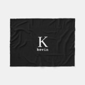 Männer mit Monogramm schwarz-weiße Namen personali Fleecedecke (Vorderseite (Horizontal))