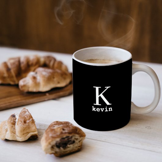 Männer mit Monogramm schwarz-weiße Namen personali Kaffeetasse