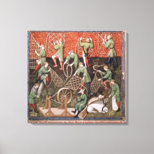 Männer mit Netzen Leinwanddruck (Vorderseite)