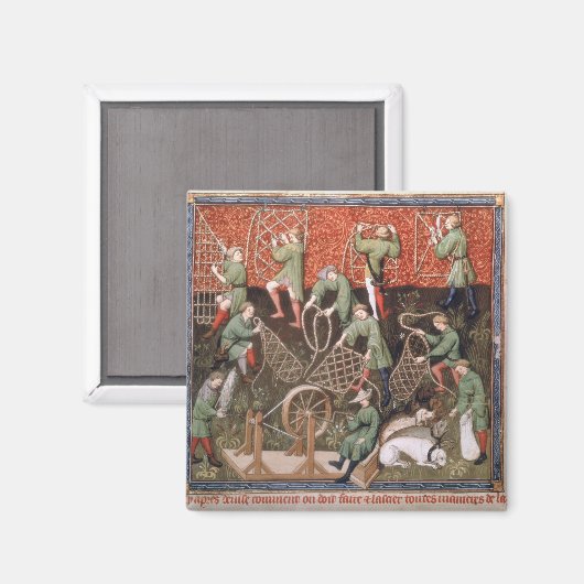 Männer mit Netzen Magnet (Vorderseite/Rückseite)