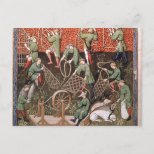 Männer mit Netzen Postkarte