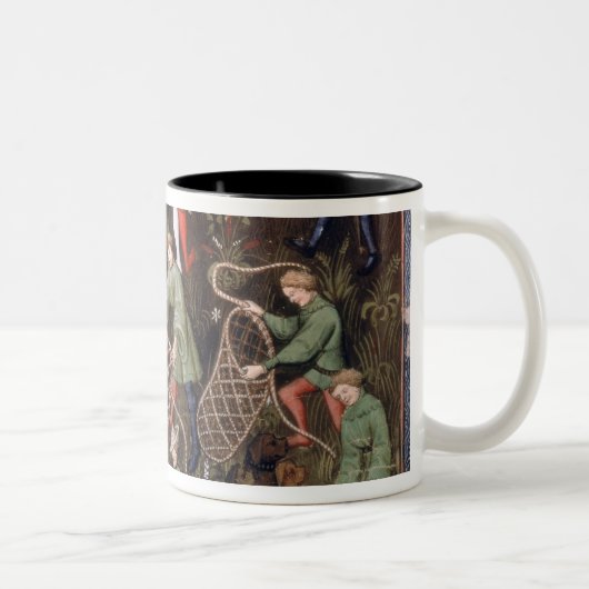 Männer mit Netzen Zweifarbige Tasse (Rechts)