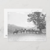 Männer mit Packpferden über einem Hügel Postkarte (Vorne/Hinten)