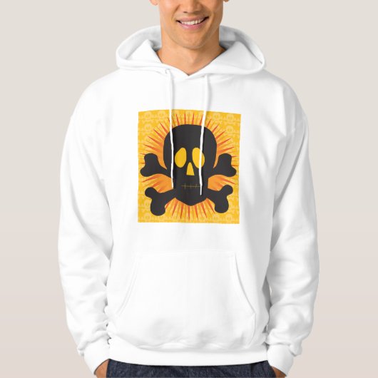 Männer mit schwarzem Schädel und Kreuzknochen Hoodie (Vorderseite)