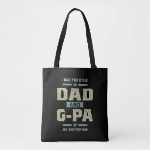 Männer mit zwei Titeln Vater und G-Pa Tasche