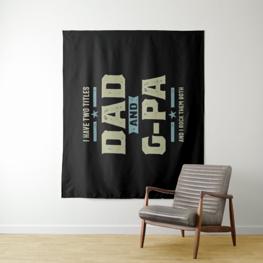 Männer mit zwei Titeln Vater und G-Pa Wandteppich (Beispiel)