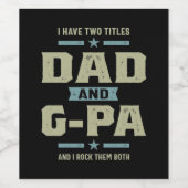 Männer mit zwei Titeln Vater und G-Pa Weinetikett (Einzelnes Label)