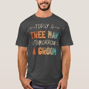 Männer Morgen Lustig Retro Bräutigam Junggesellena T-Shirt
