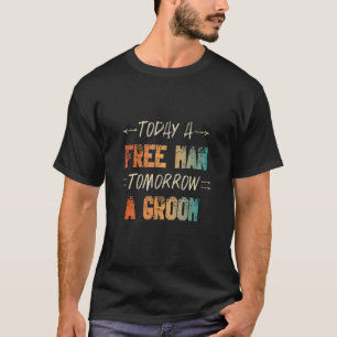 Männer Morgen Vintage Bräutigam Junggesellenabsc T-Shirt