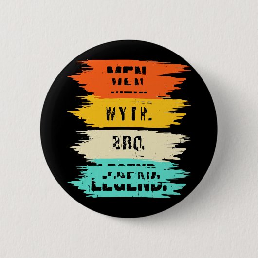 Männer Mythos BBQ-Legende Vatertag Grillkönig Button (Vorderseite)