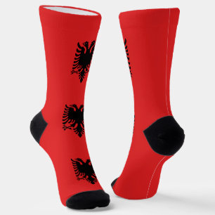 Männer nachhaltige Crew Socken mit albanischer Fla