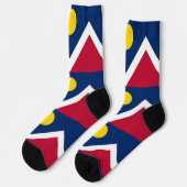 Männer nachhaltige Crew Socken mit Denver-Fahne (Linkes Detail)