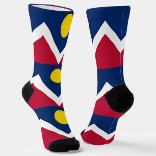 Männer nachhaltige Crew Socken mit Denver-Fahne