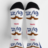 Männer nachhaltige Crew Socken mit Fahne von Iowa (Oben)