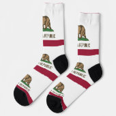 Männer nachhaltige Crew Socken mit Flagge Kaliforn (Linkes Detail)