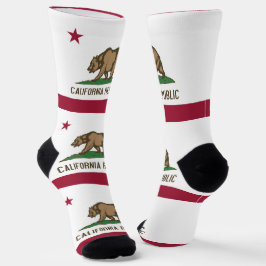 Männer nachhaltige Crew Socken mit Flagge Kaliforn