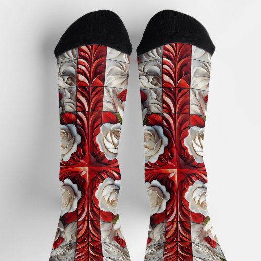 Männer nachhaltige Socken mit englischen Rose (Oben)