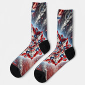 Männer nachhaltige Socken mit norwegischen Farben (Linkes Detail)