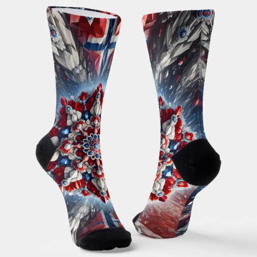 Männer nachhaltige Socken mit norwegischen Farben (Gewinkelt)
