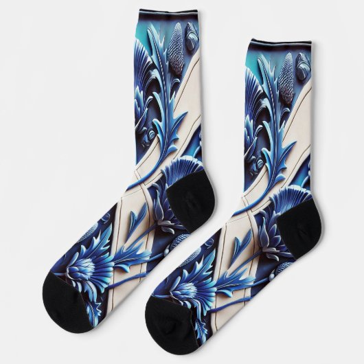 Männer nachhaltige Socken mit schottischen Nasenlö (Linkes Detail)