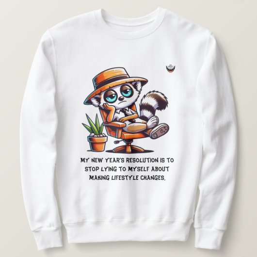 Männer Neujahr ehrliche Entschließung Sweatshirt (Design vorne)