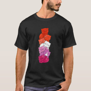 Männer Niedlich LGB Lesbische Flagge Pride Cat Lgb T-Shirt