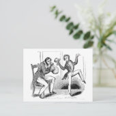 Männer niffen Stickoxid Cartoon Postkarte (Stehend Vorderseite)