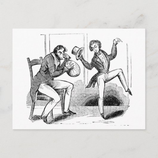 Männer niffen Stickoxid Cartoon Postkarte (Vorderseite)