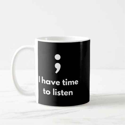 Männer Notfall Nicht Semikolon Psychische Gesundhe Kaffeetasse (Links)