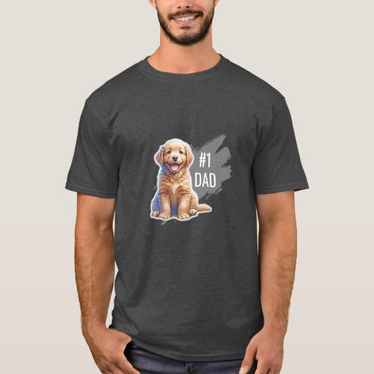 Männer Nummer 1 Vater, benutzerdefinierter Puppy-H T-Shirt (Vorderseite)