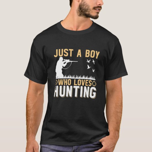 Männer nur ein Junge, der Lieben Jagd Gänsejäger T-Shirt (Vorderseite)