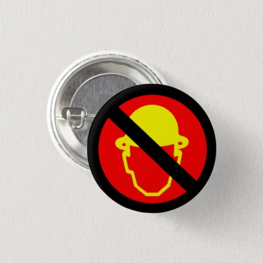 Männer ohne Hüte Button (Vorne & Hinten)