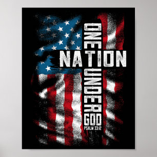 Männer One National Under God 4. Juli Männer Fraue Poster