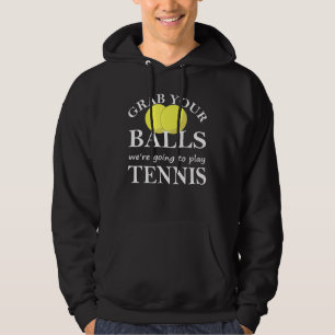 Männer packen sich die Bälle, die Tennis Pla spiel Hoodie