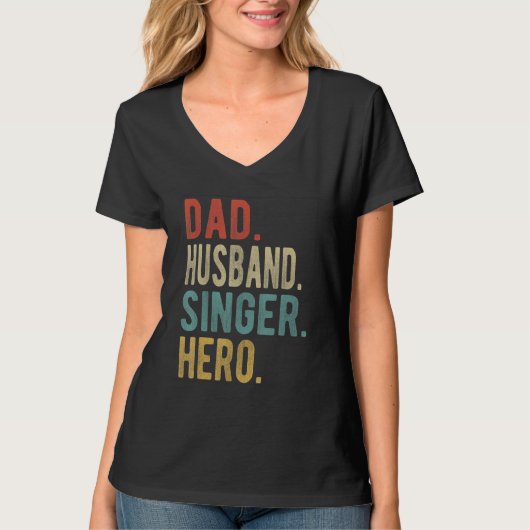 Männer Papa Ehemann Sänger Held T-Shirt (Vorderseite)